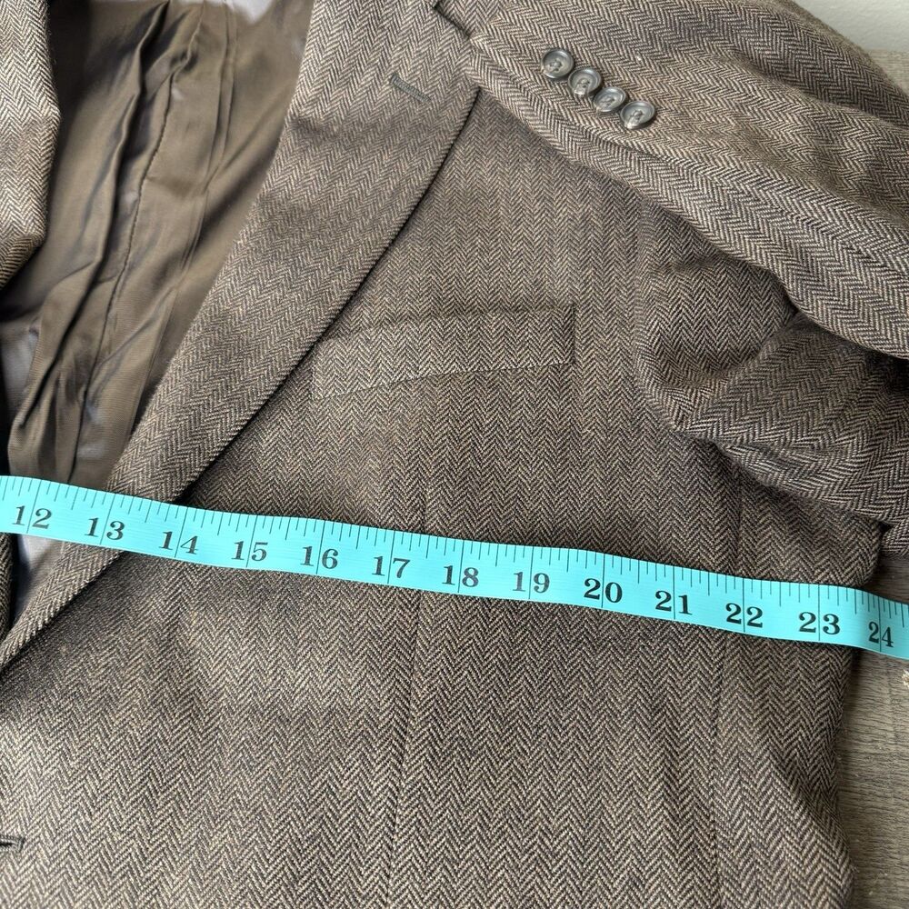 Lauren Ralph Lauren 44R Brown Herringbone Blazer Sport Coat 100% Wool Mens - Picture 11 of 13